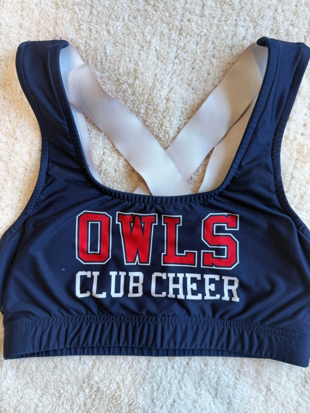 FAU CHEER Navy OWLS Club Cheer Sports Bra VARSITY